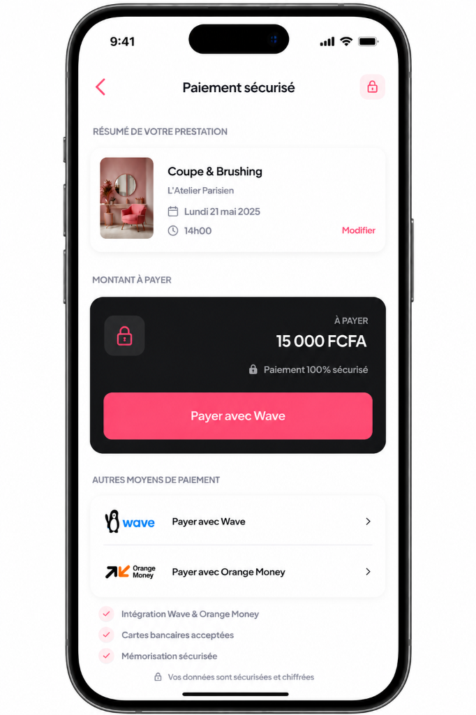 Paiement Sécurisé - Application mobile KayGlow